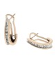 Diamond J Curve Earrings in White and Yellow Gold